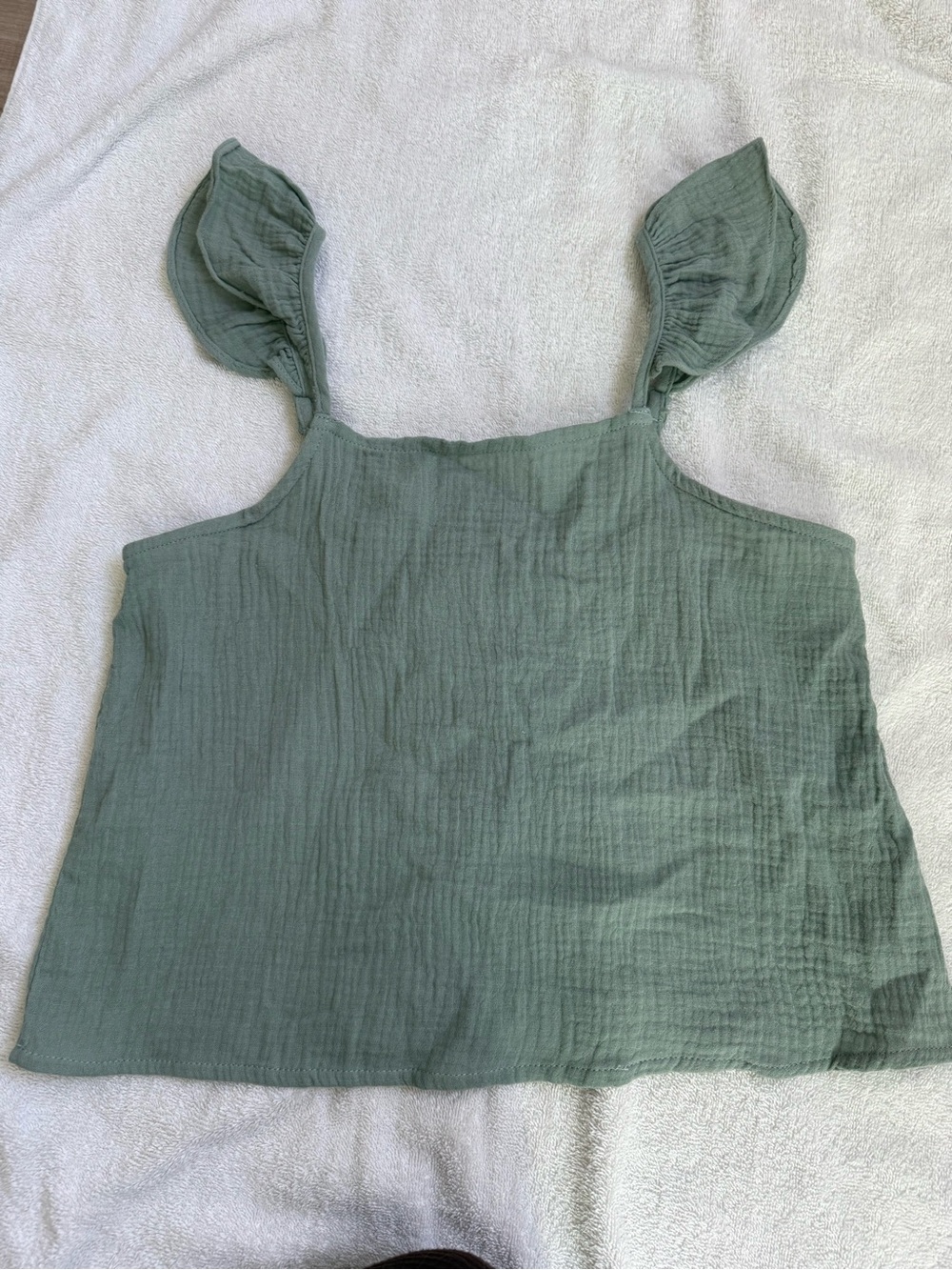 Listicle Sage Green Ruffle Strap Tank Top